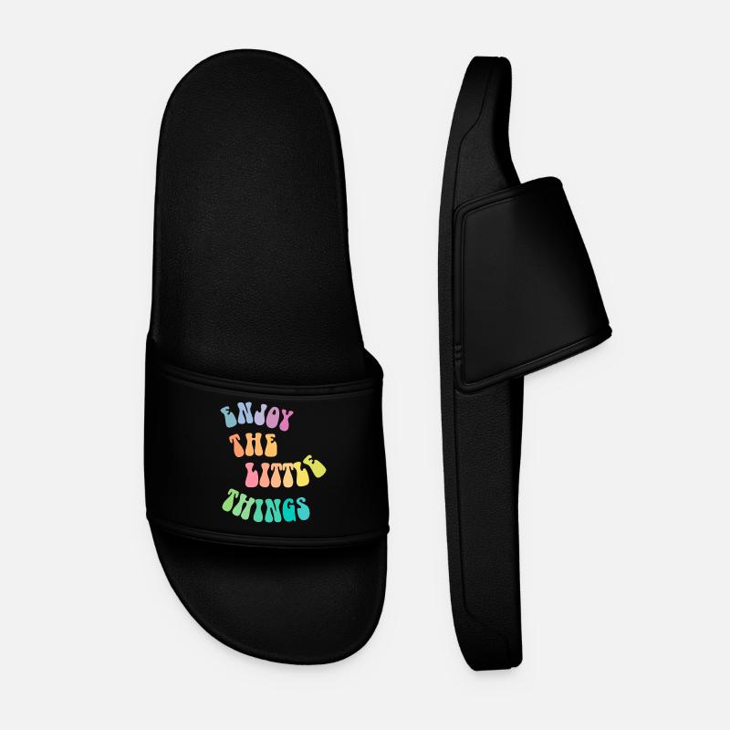 Enjoy the little things - Geschenkidee - Geschenk - Männer Badelatschen - Schwarz