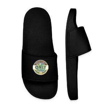 Vintage Globe Green Vibes Only - Men’s Pool Sliders - black - Front