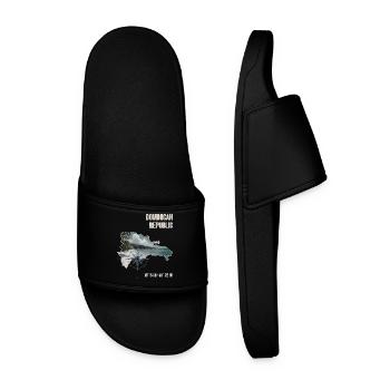 Dominican Republic Compass Tropical - Men’s Pool Sliders - black - Front