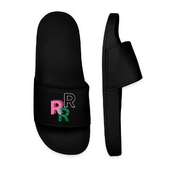 Letter R - Men’s Pool Sliders - black - Front