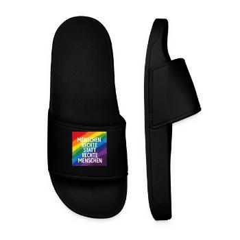 Human rights instead of right-wing people rainbow - Men’s Pool Sliders - black - Front
