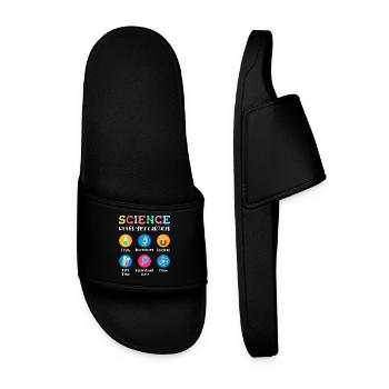 Science arouses curiosity - Men’s Pool Sliders - black - Front