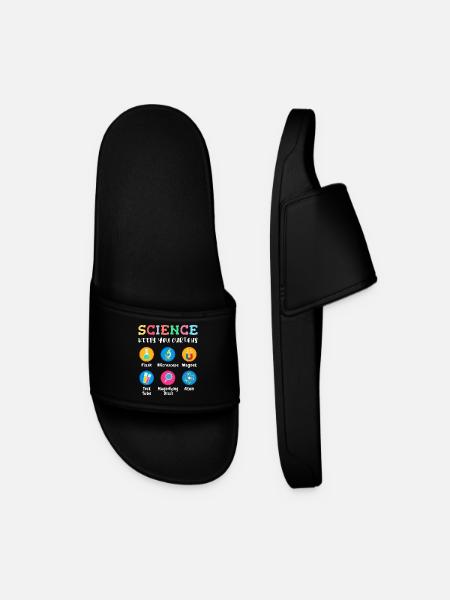 Science arouses curiosity - Men’s Pool Sliders - black