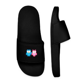 Child motive in love Owls Kids shirt Owl - Men’s Pool Sliders - black - Front