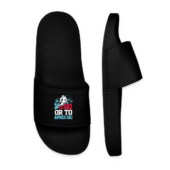 Ski Skifahren Skifahrer Sport Winter Geschenk Lift - Männer Badelatschen - Schwarz - Vorne