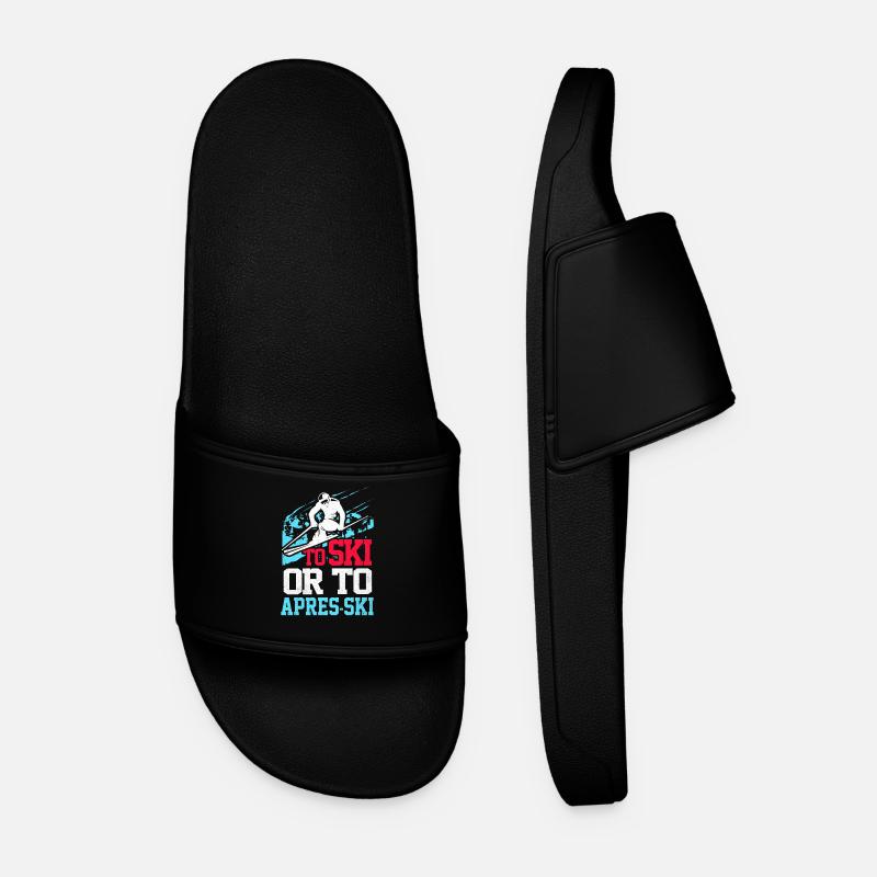 Skiing Skiing Skiing Skiing Skiing - Men’s Pool Sliders - black