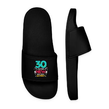 30th birthday - Men’s Pool Sliders - black - Front