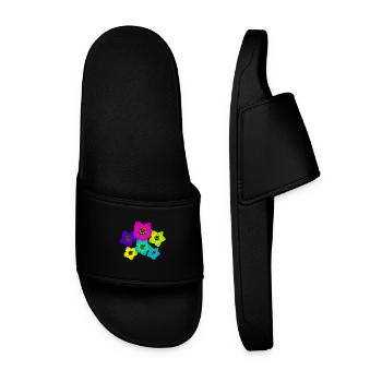 wonderful colorful flowers, bouquet, flowers - Men’s Pool Sliders - black - Front