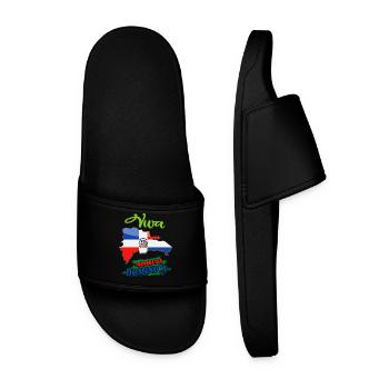 Conception du drapeau de la République dominicaine - Claquettes Homme - noir - Devant