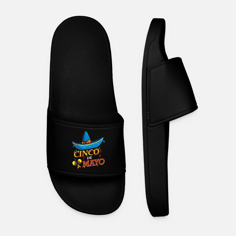 cinco de mayo - 5 de mayo - Men’s Pool Sliders - black