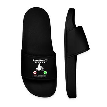 Mobylette Appelle j’ai besoin d’aller Drôle rengaine - Claquettes Homme - noir - Devant
