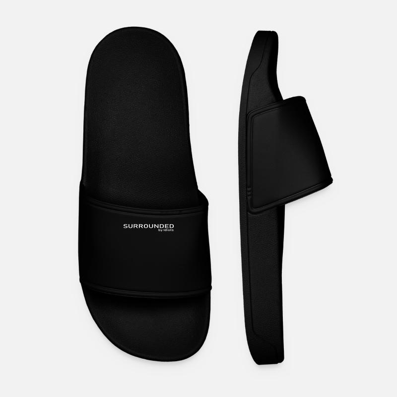 FunShirt Surrounded By Idiots - Men’s Pool Sliders - black