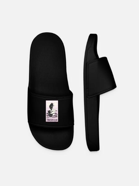 Trash 80s retro design - Men’s Pool Sliders - black