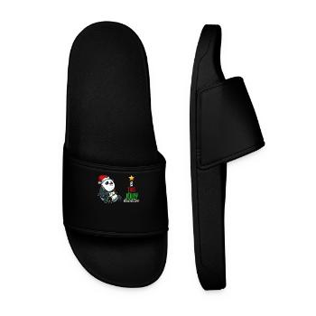 Panda with fairy lights Christmas - Men’s Pool Sliders - black - Front