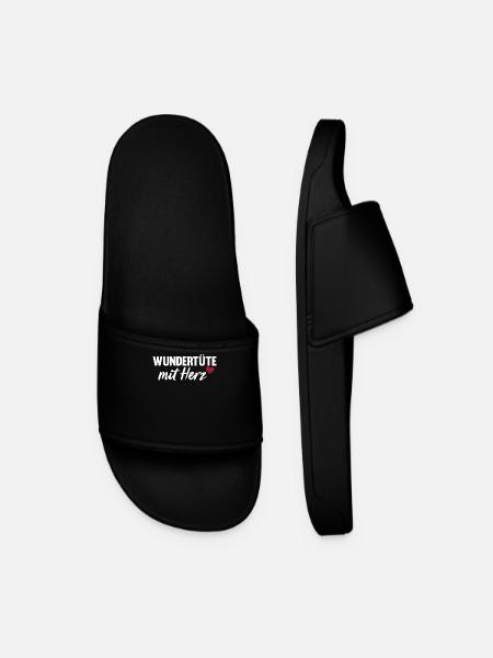 Wundertüte mit Herz Spruch - Männer Badelatschen - Schwarz