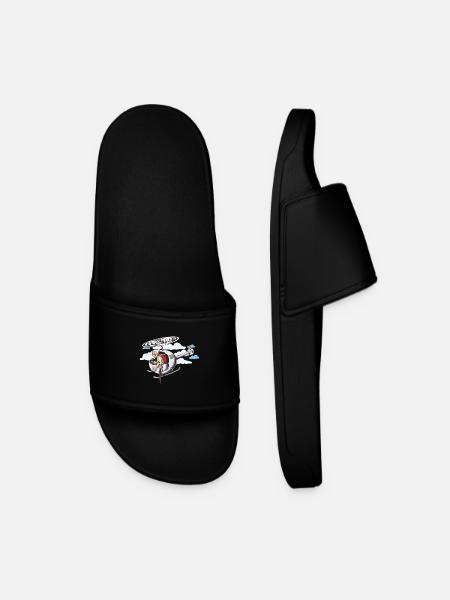 Grand-mère dans l'hélicoptère - Claquettes Homme - noir