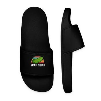 Pickle Squad Coucher de soleil rétro - Claquettes Homme - noir - Devant