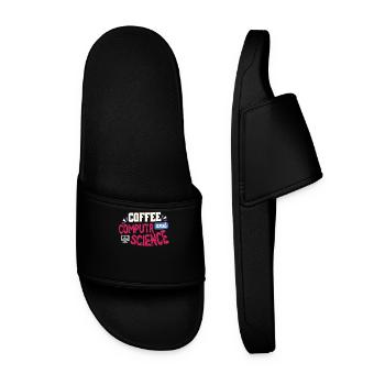 Coffee And Computer Science engineer Gifts shirt - Men’s Pool Sliders - black - Front
