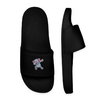 Funny Dabbing Elephant Dab Elephants Lover Gift - Men’s Pool Sliders - black - Front