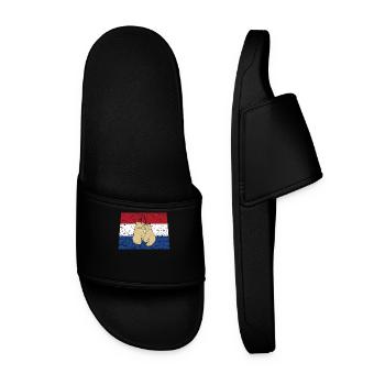 Netherlands Boxing Martial Arts Sport Kickboxing - Men’s Pool Sliders - black - Front