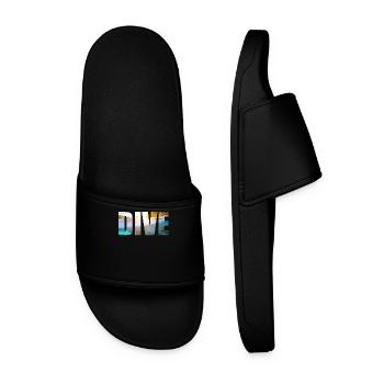 DIVE Geschenkidee für Taucher Tauchen scuba diving - Männer Badelatschen - Schwarz - Vorne