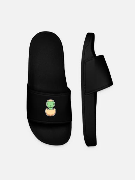 Small dinosaur made of egg - Men’s Pool Sliders - black
