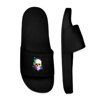 Cadeau de crâne squelette crâne aquarelle - Claquettes Homme - noir - Devant