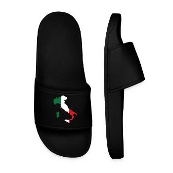 Italy Flag Map - Men’s Pool Sliders - black - Front