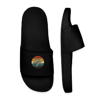 Sea turtle water turtle retro - Men’s Pool Sliders - black - Front