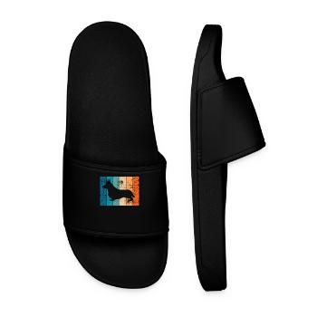 Corgi Retro Welsh Corgi Pembroke Dog Gift - Men’s Pool Sliders - black - Front