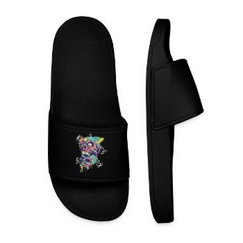 Cadeau de crâne de graffiti - Claquettes Homme - noir - Devant