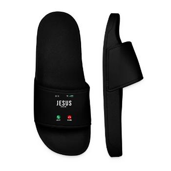 Jesus is calling - Men’s Pool Sliders - black - Front