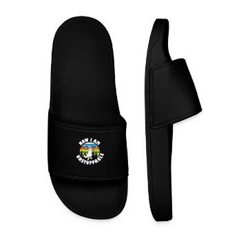 T-Rex Dinosaur Crutches Unstoppable Short Arms - Men’s Pool Sliders - black - Front