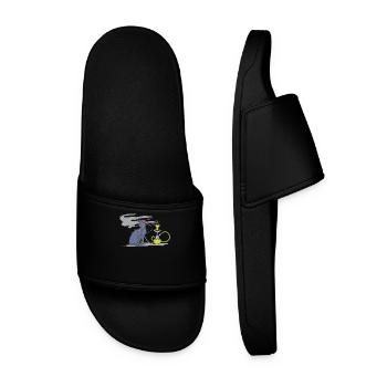 Cat owner cat smokes shisha smoking fan - Men’s Pool Sliders - black - Front