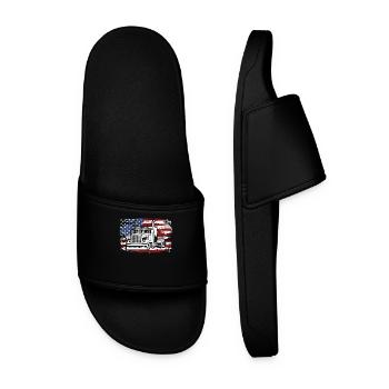 Camion USA Drapeau Chauffeur de camion - Claquettes Homme - noir - Devant