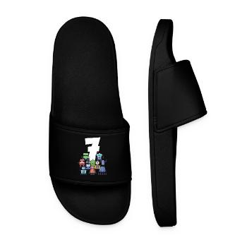 Children's Birthday Seventh Birthday 7 Seven Child - Men’s Pool Sliders - black - Front