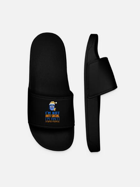 Owl Lazy - Men’s Pool Sliders - black