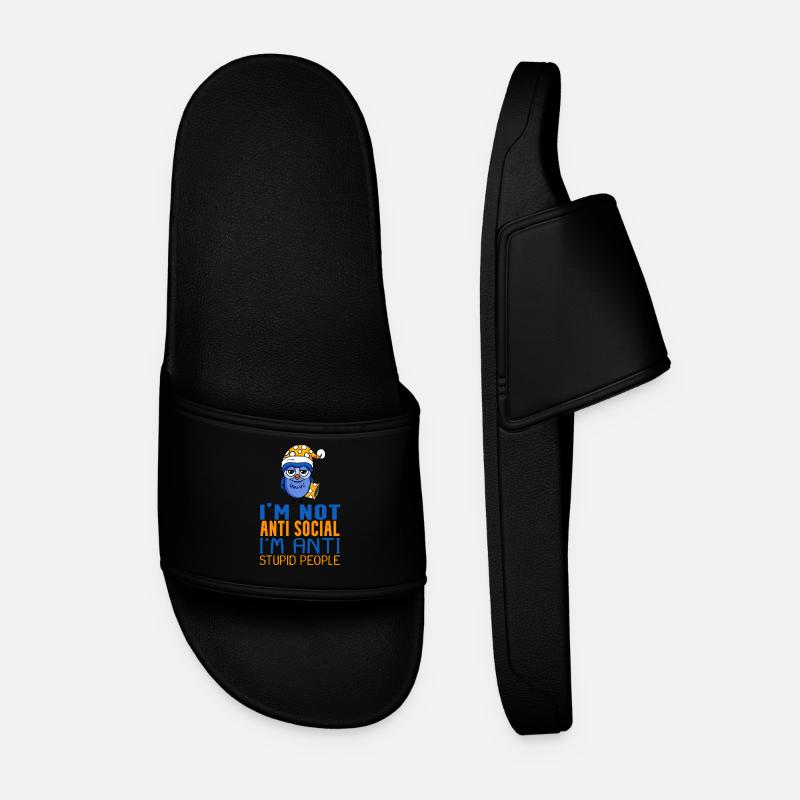 Owl Lazy - Men’s Pool Sliders - black