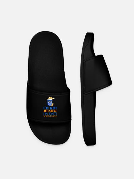 Owl Lazy - Men’s Pool Sliders - black