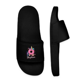 Donut Unicorn Doughnicorn sweet - Men’s Pool Sliders - black - Front