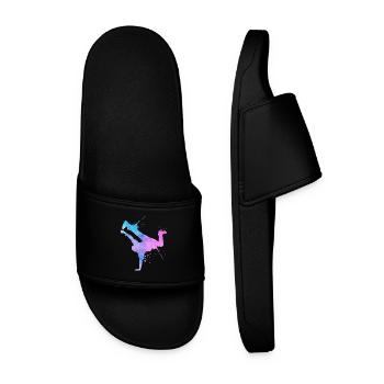 Street Art Breakdancer Modern Abstract Art - Men’s Pool Sliders - black - Front