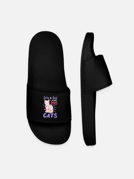 Katzen Katzenliebhaber - Männer Badelatschen - Schwarz