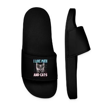 Math Kitty Cat J’adore Math et chats Professeur de mathématiques - Claquettes Homme - noir - Devant