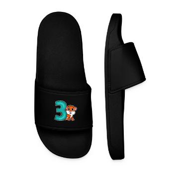 3 years old - 3rd birthday - children's birthday - Men’s Pool Sliders - black - Front
