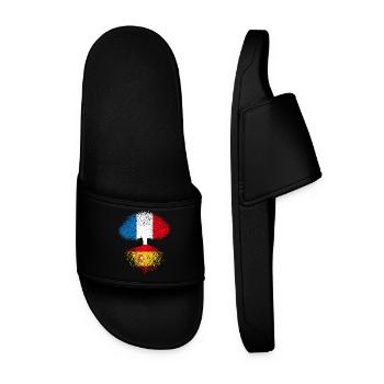 Arbre France Espagne Racines espagnoles drapeaux - Claquettes Homme - noir - Devant