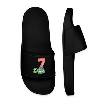 7 ans - 7ème anniversaire - motif tortue - Claquettes Homme - noir - Devant