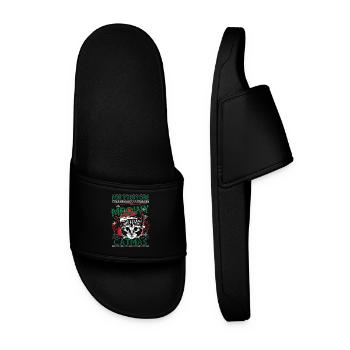 Cat Kitten Ugly Christmas Sweater Gift - Men’s Pool Sliders - black - Front