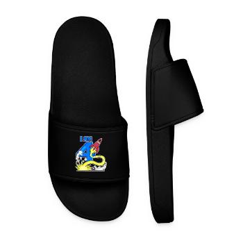 4 birthday boy - 4 years old - I am 4 - Men’s Pool Sliders - black - Front