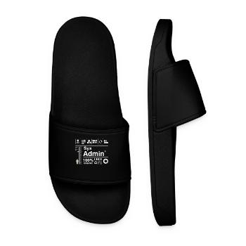sys admin Content Irony Humor Computer Nerd pc cor - Men’s Pool Sliders - black - Front
