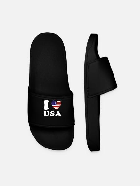 I love USA - Men’s Pool Sliders - black